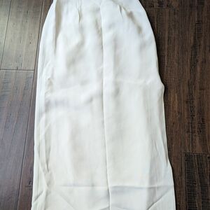 Bloomingdale's Cream Straight Midi Skirt